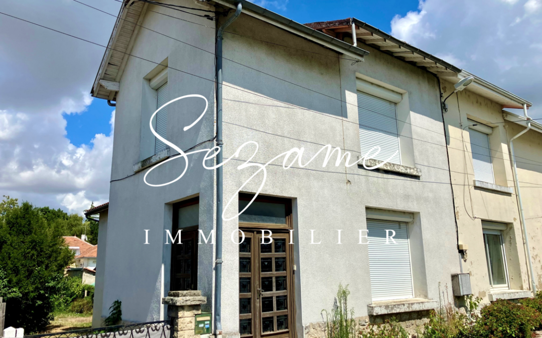 Gond-Pontouvre – limite Angoulême – Maison F4 mitoyenne à rénover, garage, jardin